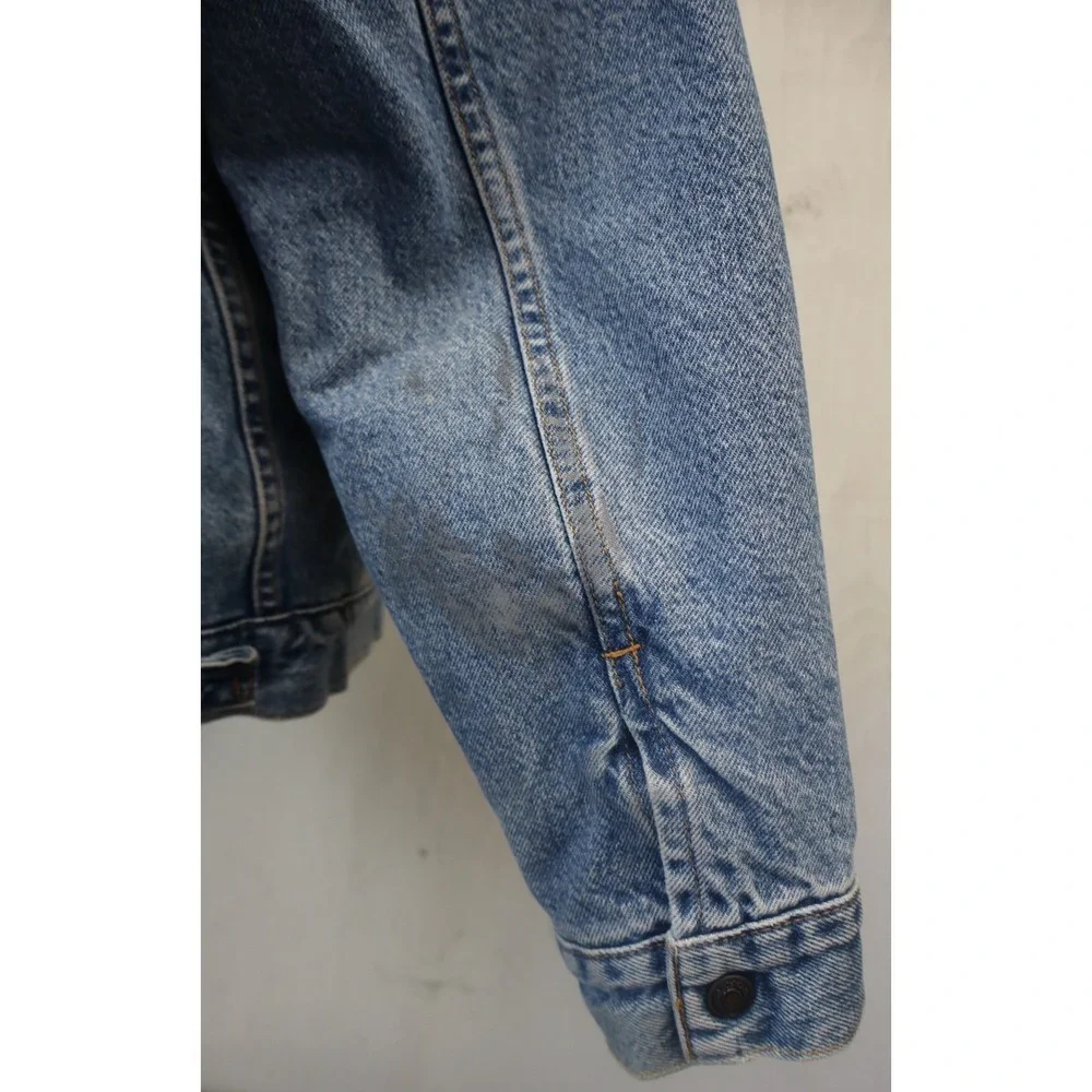 Vintage Levis Trucker Jacket Mens M Medium Blue Denim Sherpa Lined Made USA 90s